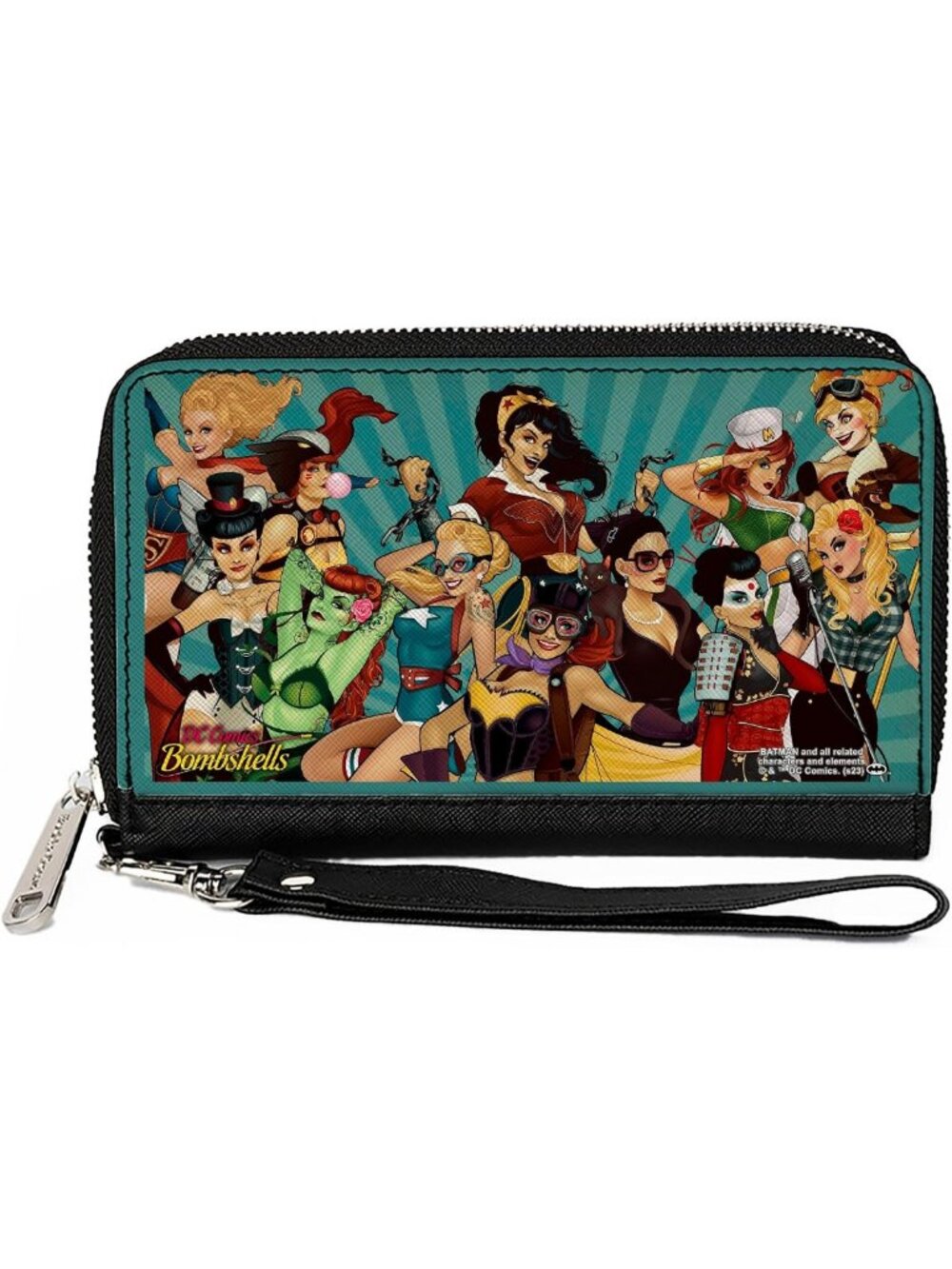 Vegan Leather Zip Around Wallet - DC Comics Design, Stylish & Functional